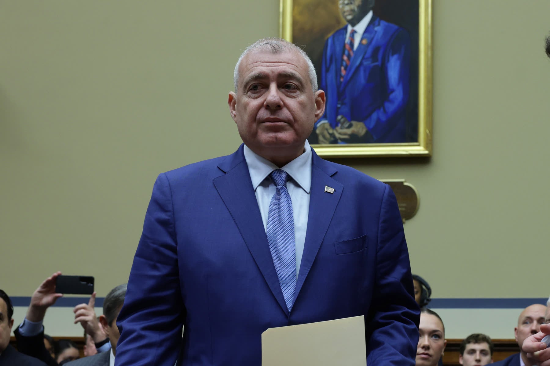 Lev Parnas arriving to testify at a House Oversight Committee hearing, March 2024