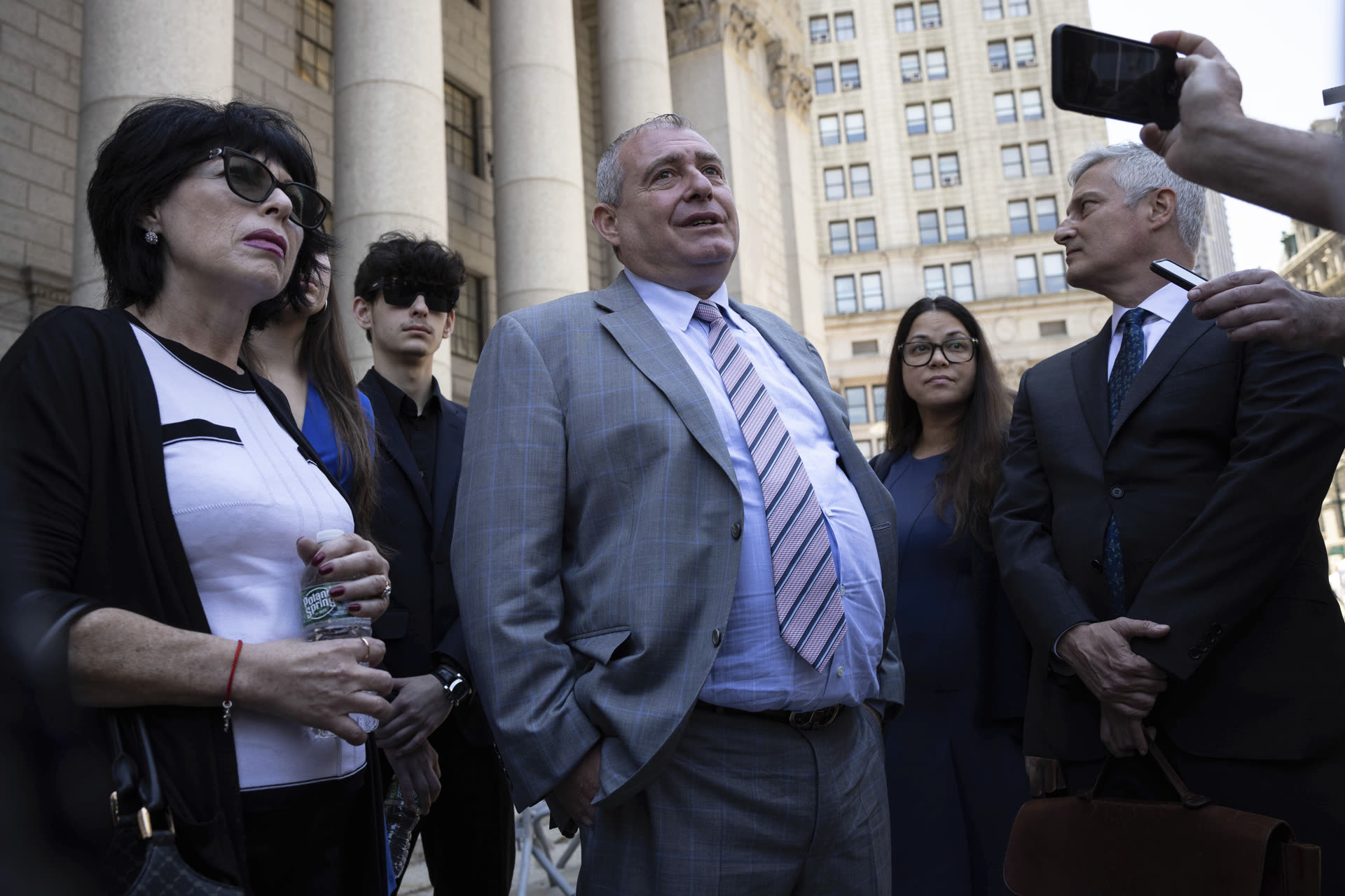 Lev Parnas outside Manhattan federal court after being sentenced, June 2022